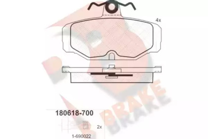 Комплект тормозных колодок R BRAKE RB0618-700