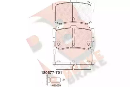 Комплект тормозных колодок R BRAKE RB0677-701