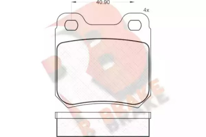 Комплект тормозных колодок R BRAKE RB0693