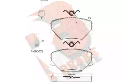 Комплект тормозных колодок R BRAKE RB0729-203