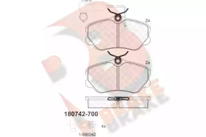 Комплект тормозных колодок R BRAKE RB0742-700