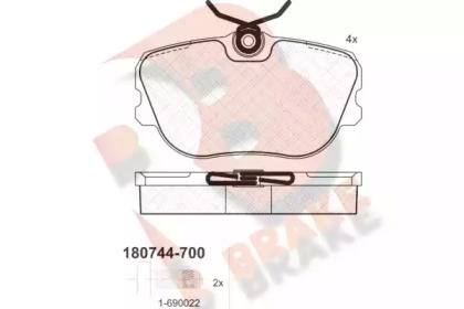 Комплект тормозных колодок R BRAKE RB0744-700