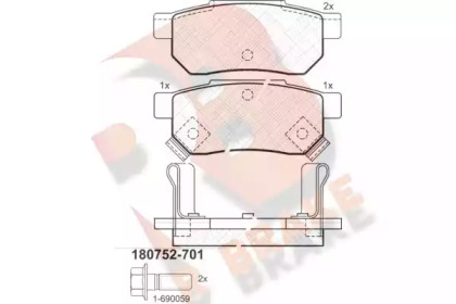 Комплект тормозных колодок R BRAKE RB0752-701