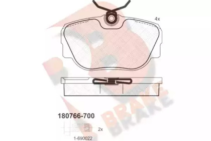 Комплект тормозных колодок R BRAKE RB0766-700