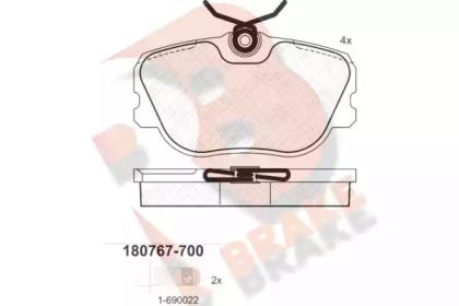 Комплект тормозных колодок R BRAKE RB0767-700