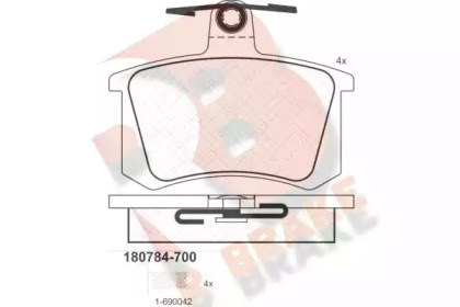 Комплект тормозных колодок R BRAKE RB0784-700