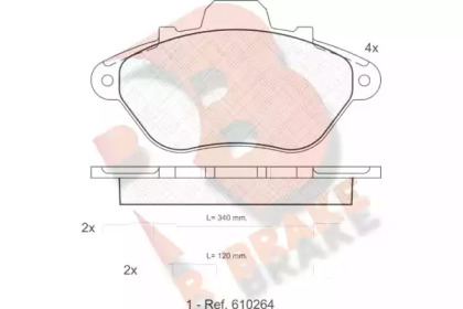 Комплект тормозных колодок R BRAKE RB0786