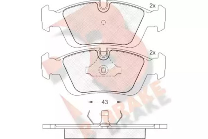 Комплект тормозных колодок R BRAKE RB0801