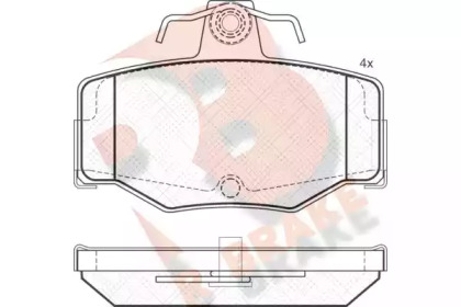 Комплект тормозных колодок R BRAKE RB0804