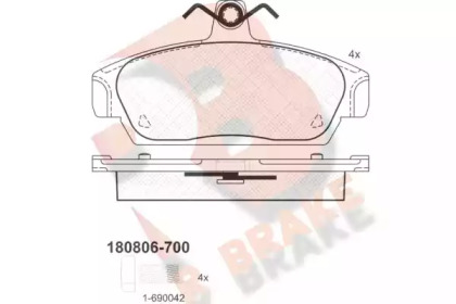 Комплект тормозных колодок R BRAKE RB0806-700