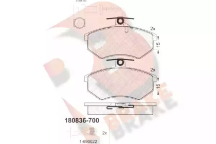 Комплект тормозных колодок R BRAKE RB0836-700