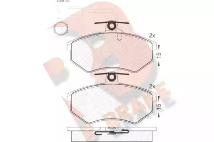 Комплект тормозных колодок R BRAKE RB0836