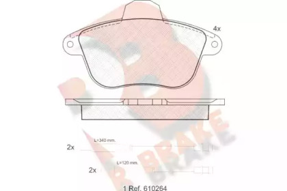 Комплект тормозных колодок R BRAKE RB0857