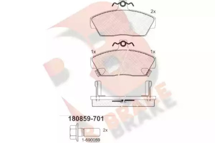 Комплект тормозных колодок R BRAKE RB0859-701