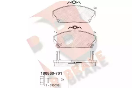 Комплект тормозных колодок R BRAKE RB0860-701