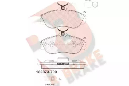 Комплект тормозных колодок R BRAKE RB0873-700