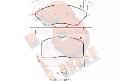 Комплект тормозных колодок R BRAKE RB0888