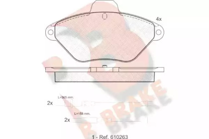 Комплект тормозных колодок R BRAKE RB0921