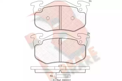 Комплект тормозных колодок R BRAKE RB0929