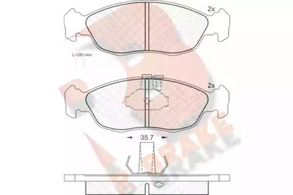 Комплект тормозных колодок R BRAKE RB0932