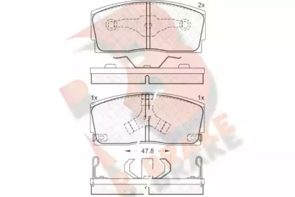 Комплект тормозных колодок R BRAKE RB0951