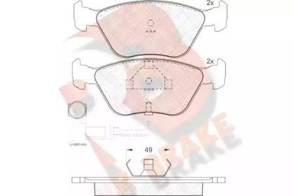 Комплект тормозных колодок R BRAKE RB0954