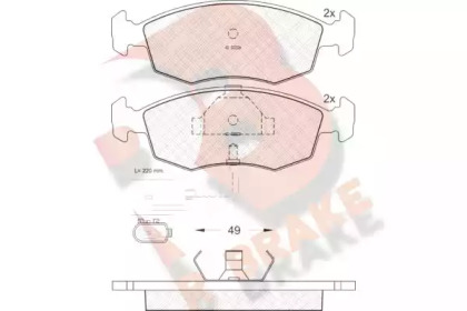 Комплект тормозных колодок R BRAKE RB0955