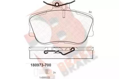 Комплект тормозных колодок R BRAKE RB0973-700