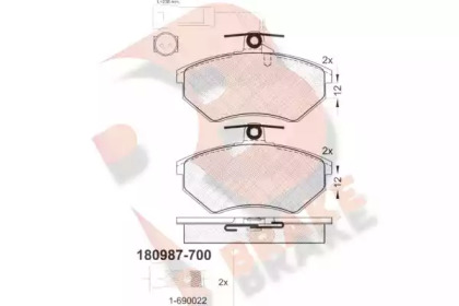 Комплект тормозных колодок R BRAKE RB0987-700