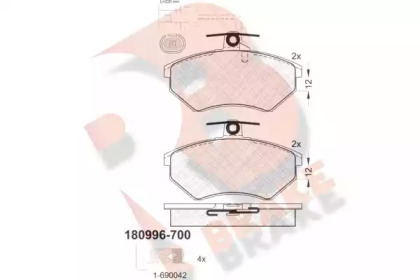 Комплект тормозных колодок R BRAKE RB0996-700