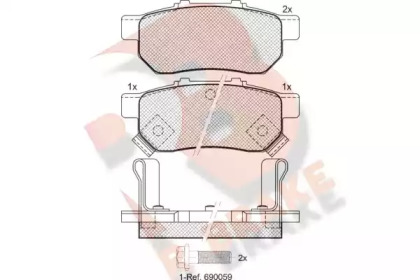 Комплект тормозных колодок R BRAKE RB1024