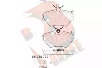 Комплект тормозных колодок R BRAKE RB1035-700