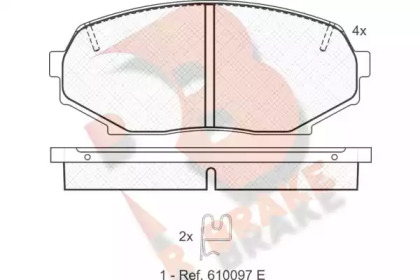 Комплект тормозных колодок R BRAKE RB1099