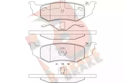 Комплект тормозных колодок R BRAKE RB1114