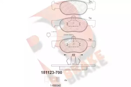 Комплект тормозных колодок R BRAKE RB1123-700