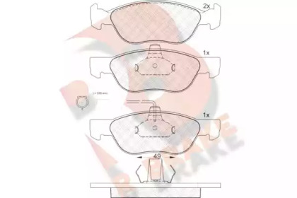 Комплект тормозных колодок R BRAKE RB1124