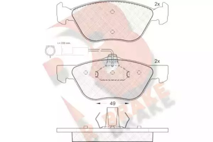 Комплект тормозных колодок R BRAKE RB1125