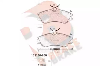 Комплект тормозных колодок R BRAKE RB1136-700