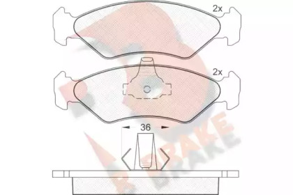 Комплект тормозных колодок, дисковый тормоз R BRAKE RB1143