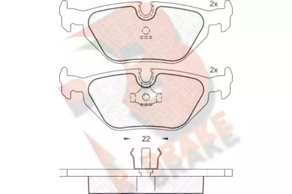 Комплект тормозных колодок R BRAKE RB1174