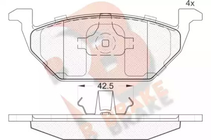 Комплект тормозных колодок R BRAKE RB1184