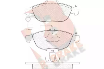 Комплект тормозных колодок R BRAKE RB1212