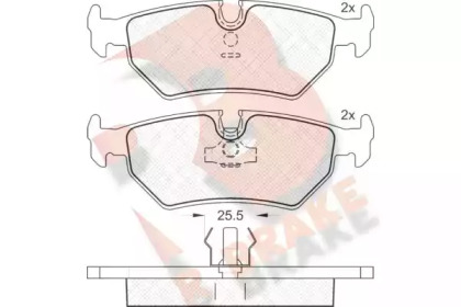 Комплект тормозных колодок R BRAKE RB1214