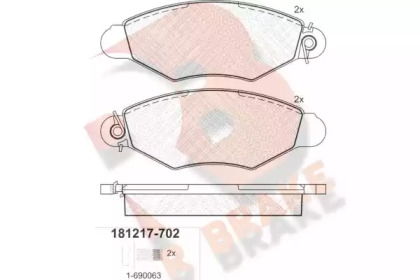 Комплект тормозных колодок R BRAKE RB1217-702