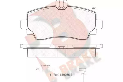 Комплект тормозных колодок R BRAKE RB1233