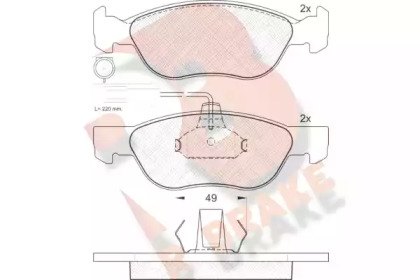 Комплект тормозных колодок R BRAKE RB1243