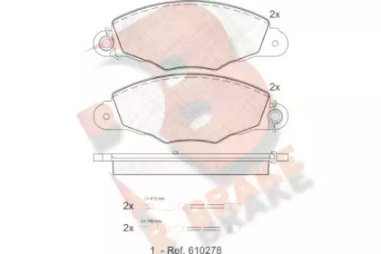 Комплект тормозных колодок R BRAKE RB1278