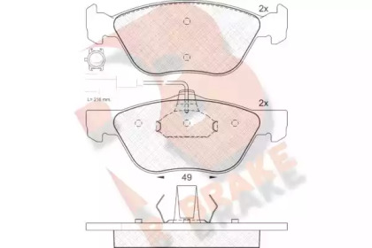 Комплект тормозных колодок R BRAKE RB1283