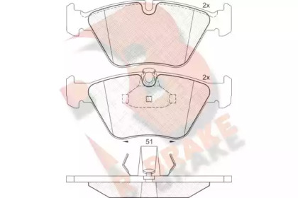 Комплект тормозных колодок R BRAKE RB1296