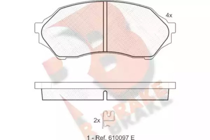 Комплект тормозных колодок R BRAKE RB1309